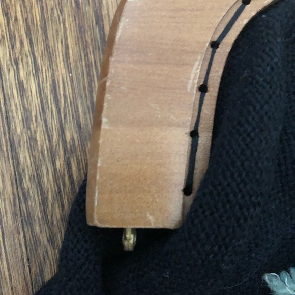 Vintage 1970s Colourful 3D Flower Bouquet Embroidery Handbag w wood handle RARE - Picture 6 of 8